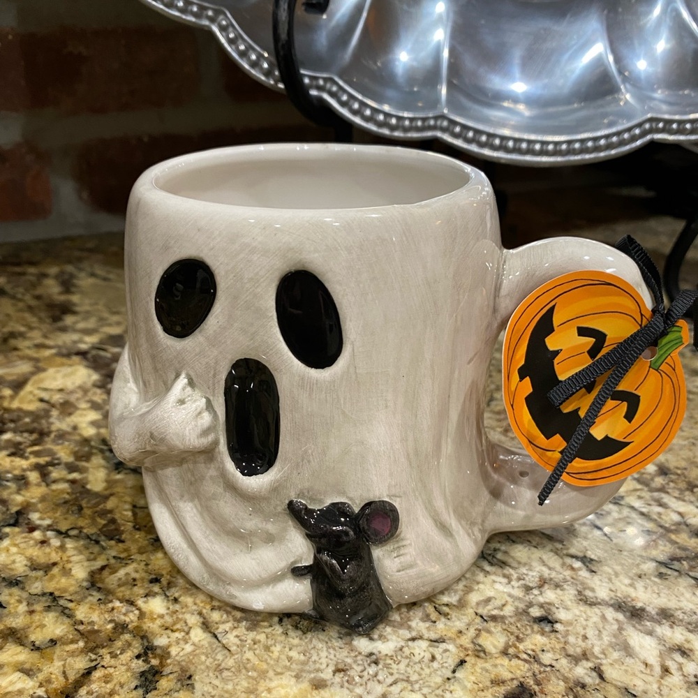 Blue Sky Clayworks ghost and mouse mug -Brand new LAST ONE